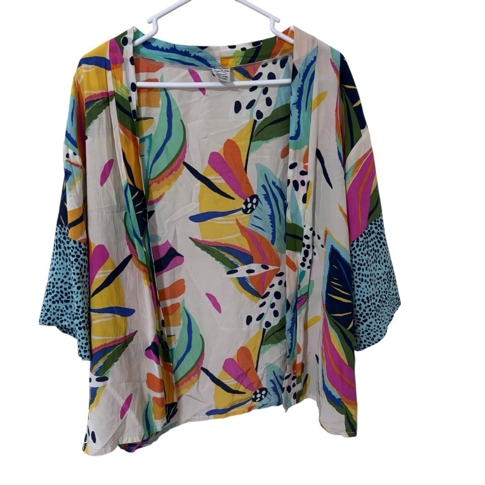 Brooke Webb for Anna & Ava Colorful Floral Kimono Cardigan one size fits all